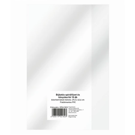 Tankönyv vagy spirálfüzet borító 297x448 mm kiterített belső méret, 10db átlátszó HERLITZ  A/4+ méret