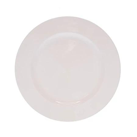 Tányér műanyag kerek L műanyag, 33x33x2 cm, fehér