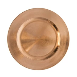 Tányér műanyag kerek L műanyag, 33x33x2 cm, fényes bronz