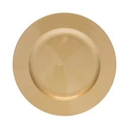 Tányér műanyag kerek M műanyag, 28x28x2 cm, arany