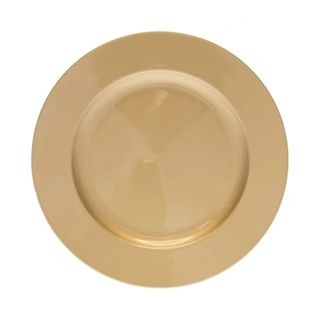 Tányér műanyag kerek S műanyag, 22x22x2 cm, arany
