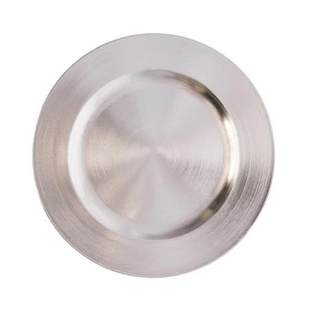 Tányér műanyag kerek S műanyag, 22x22x2 cm, ezüst