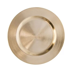 Tányér műanyag kerek S műanyag, 22x22x2 cm, fényes arany