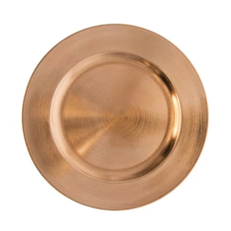 Tányér műanyag kerek S műanyag, 22x22x2 cm, fényes bronz