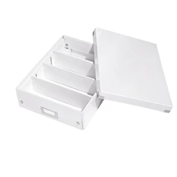 Tárolódoboz LEITZ Click&Store rendszerező, laminált karton, M méret, fehér