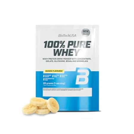 Tejsavó fehérjepor, 28g, BIOTECH USA  100% Pure Whey  banán