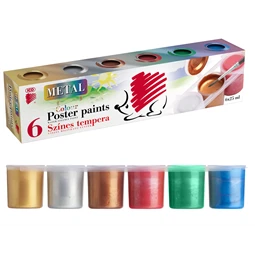 Tempera  6db-os ICO Süni tégelyes 25ml/tégely metál színek