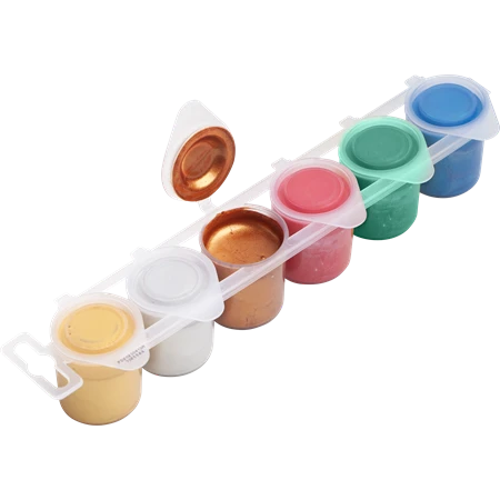 Tempera  6db-os ICO Süni tégelyes 25ml/tégely metál színek