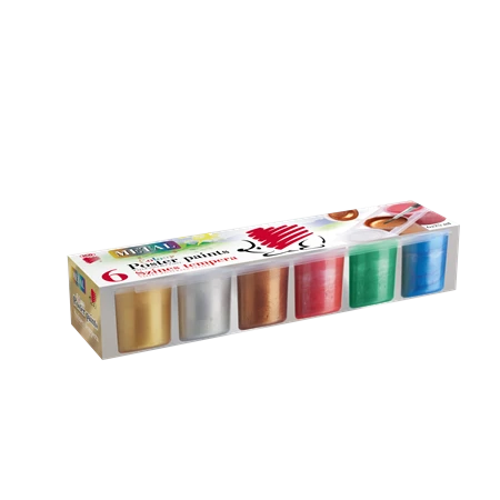 Tempera  6db-os ICO Süni tégelyes 25ml/tégely metál színek