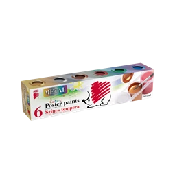 Tempera  6db-os ICO Süni tégelyes 25ml/tégely metál színek