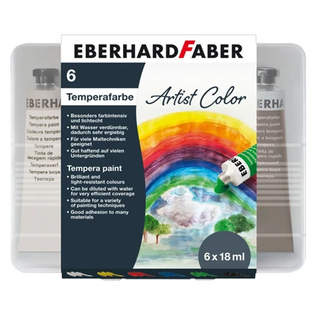 Tempera 6db-os Eberhard Faber 6x18ml, tubusos