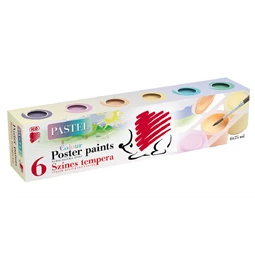 Tempera  6db-os ICO Süni tégelyes 25ml/tégely pasztell színek