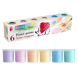 Tempera  6db-os ICO Süni tégelyes 25ml/tégely pasztell színek