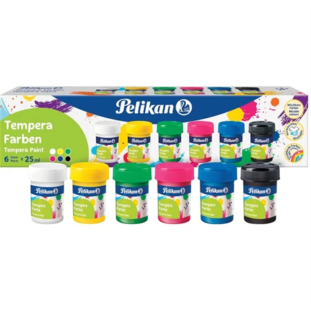 Tempera 6db-os PELIKAN tégelyes 6x25ml