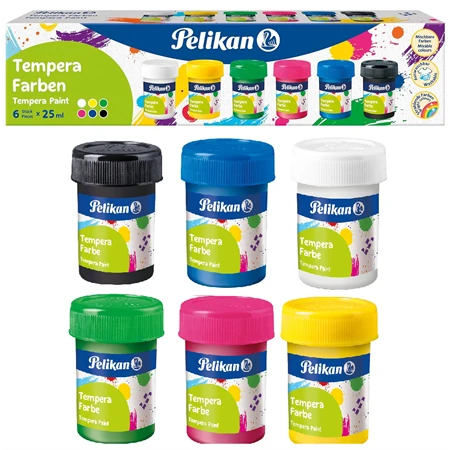 Tempera 6db-os PELIKAN tégelyes 6x25ml