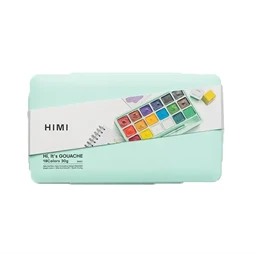 Tempera gouache 18db-os HIMI Jelly Cup 15x30g+3ecset green case