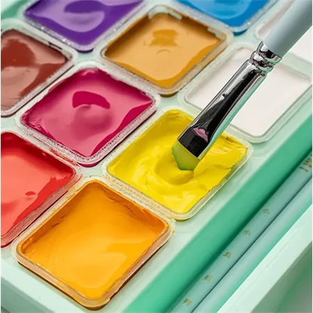 Tempera gouache 18db-os HIMI Jelly Cup 15x30g+3ecset green case