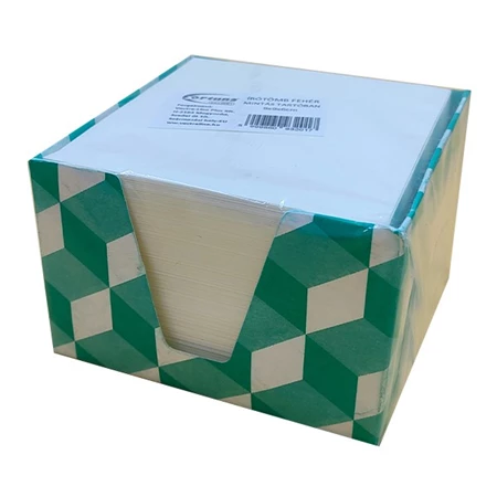 Tépőtömb 9x9x6cm papír mintás tartóban FORTUNA