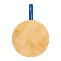 Termosz bögre 300ml rozsdamentes acél, bambusz fedéllel, kék, 8x12,2 cm