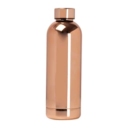 Termosz kulacs 500ml duplafalú, vákuumus rozsdamentes acél, szivárgásmentes, rose gold szinben fénylik, 5,6x7,3x21,4cm
