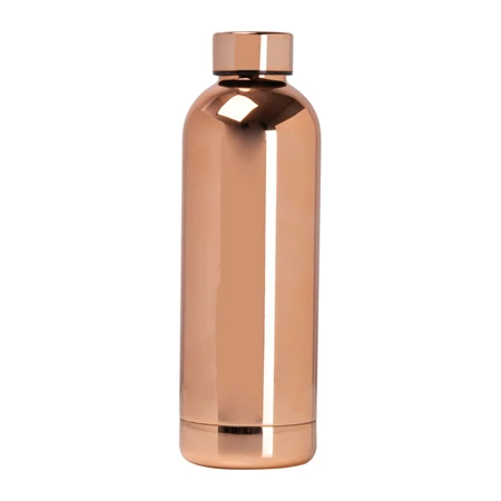 Termosz kulacs 500ml duplafalú, vákuumus rozsdamentes acél, szivárgásmentes, rose gold szinben fénylik, 5,6x7,3x21,4cm