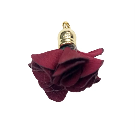 Textil virág rojt szerű fém akasztón 3cm bordó 1db