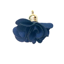 Textil virág rojt szerű fém akasztón 3cm sötétkék 1db
