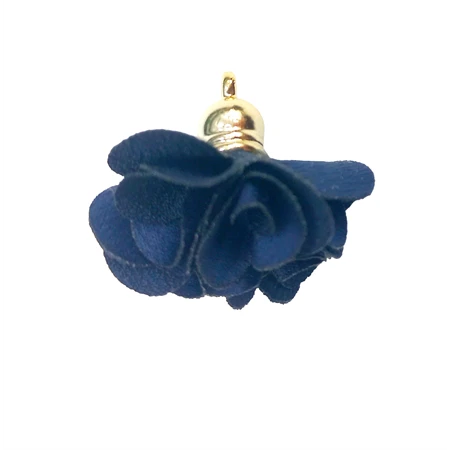 Textil virág rojt szerű fém akasztón 3cm sötétkék 1db