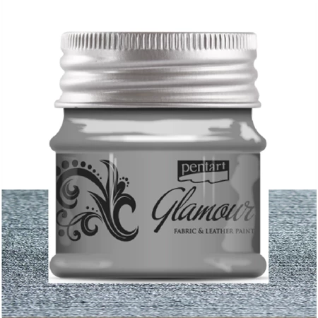 Textil és bőrfesték PENTART Glamour 50ml ezüst