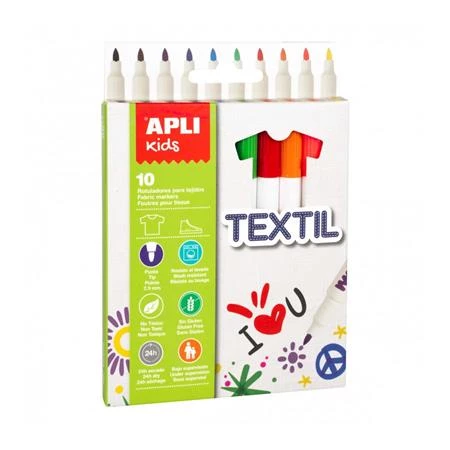 Textilfilc 2,9 mm APLI "Kids Textil", 10 különböző szín