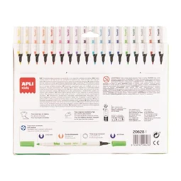 Textilfilc készlet 18db-os APLI Kids kétvégű 2,5-4,2 mm, "Textile", 18 különböző szín