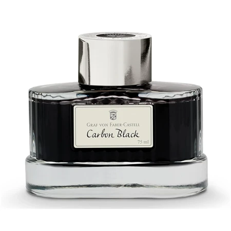 Tinta üveges Graf von Faber-Castell 75ml, karbonfekete okmánybiztos, magas színfényességű