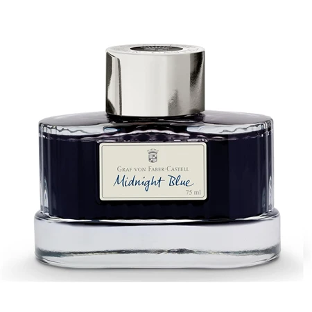 Tinta üveges Graf von Faber-Castell 75ml, éjkék, okmánybiztos, magas színfényességű