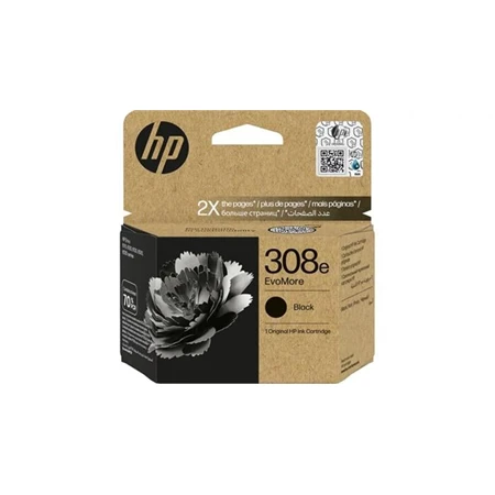 Tintapatron HP 308 fekete 7FP22UE Deskjet 2900, Envy 6110e nyomtatókhoz, HP 308e EvoMore, fekete, 320 oldal