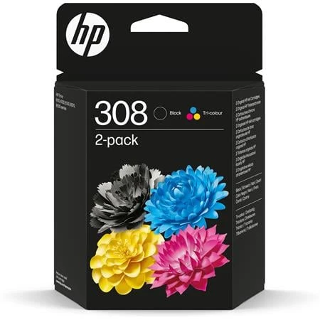 Tintapatron HP 308 fekete+színes 6L6S6UE Tintapatron multipack Deskjet 2900, Envy 6110e nyomtatókhoz
