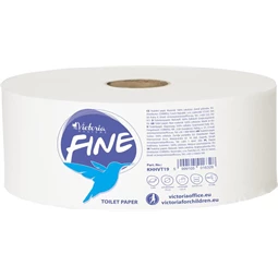 Toalettpapír, 2 rétegű, 19 cm átmérő, VICTORIA "Mini Jumbo", fehér 12 tekercs
