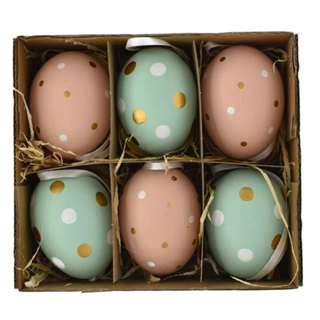 Tojás pöttyös akasztós barack/menta 6db/csomag