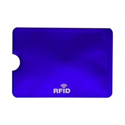 Tok bankkártya tartó, alumínium, 60×90 mm, RFID védelemmel, kék színű