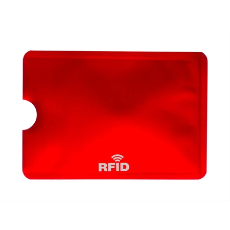 Tok bankkártya tartó, alumínium, 60x90 mm, RFID védelemmel, piros színű