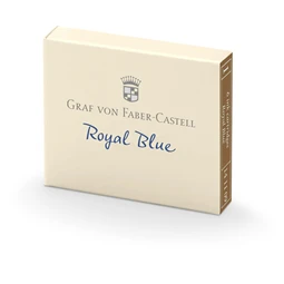 Tollbetét Graf von Faber-Castell tintapatron 6db/doboz, királykék, okmánybiztos, magas színfényességű