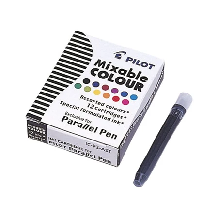 Tollbetét tintapatron PILOT Parallel Pen, 12 különböző szín/csomag