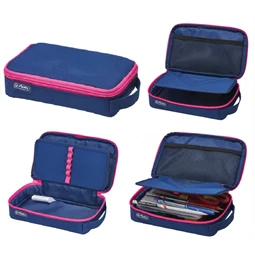 Tolltartó 1 részes HERLITZ 2 Go navy kék-pink 21 x 13 x 6 cm