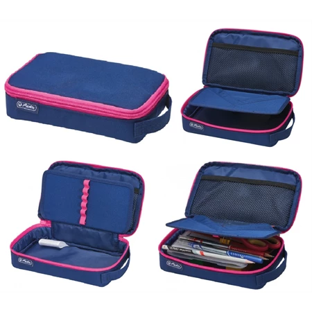Tolltartó 1 részes HERLITZ 2 Go navy kék-pink 21 x 13 x 6 cm