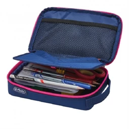 Tolltartó 1 részes HERLITZ 2 Go navy kék-pink 21 x 13 x 6 cm