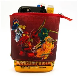 Tolltartó LEGO "Ninjago Dragon Power"cipzáras, pop-up, piros-sárga-mintás, öszehajtva 14 x 14cm, kihajtva 14 x20cm