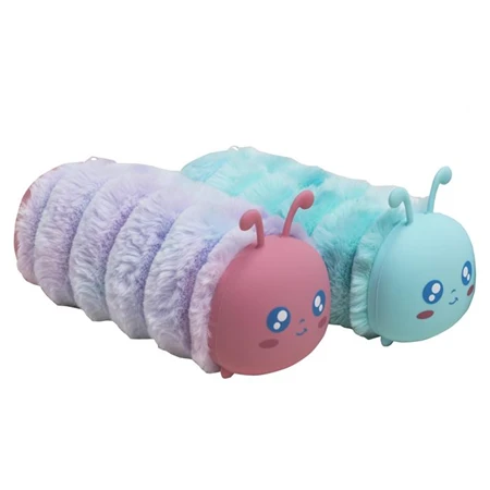 Tolltartó, cipzáras, szőrme-szilikon, EXACOMPTA Caterpillar vegyes színek