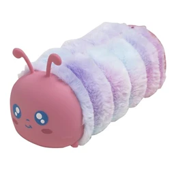 Tolltartó, cipzáras, szőrme-szilikon, EXACOMPTA Caterpillar vegyes színek