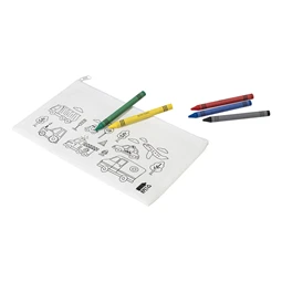Tolltartó hasáb színezhető mintával non-woven 5db zsírkrétával, 22,8x12cm, RPET járművek minta