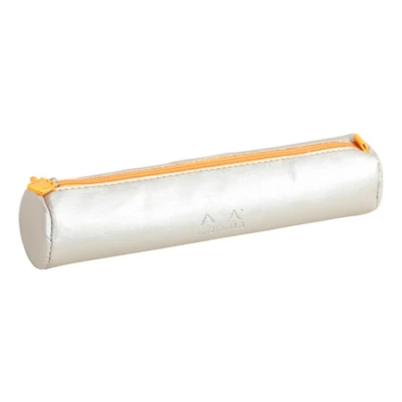 Tolltartó henger CLAIREFONTAINE Rhodiarama 21,5x5cm műbőr ezüst