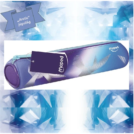 Tolltartó henger MAPED Arctic jégvilág – henger alakú, cipzáras megcsillanó metálszínekben